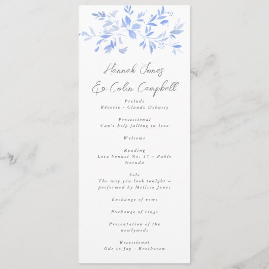 Programme Porcelaine peinte bleu minimaliste (Devant)