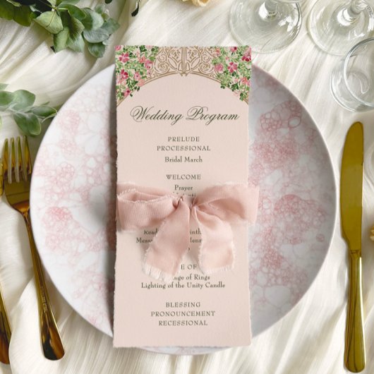 Programme Porte Élégante de Mariage en Feuille de Luxe