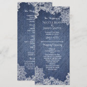 Programme Porte-programme de mariage en dentelle florale Den (Devant / Derrière)