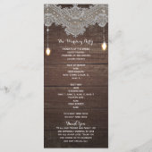 Programme Porte-programme en bois rustique et dentelle vinta (Dos)