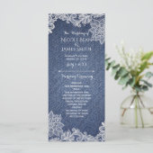 Programme Porte-programmes de mariage en dentelle florale en (Debout devant)