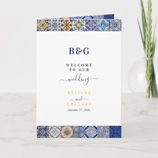 Programme Portugais Tiles Mariage Ordre de service (Devant)