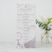 Programme Poster rustique : Subtle Turquoise Purple Wedding  (Debout devant)