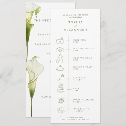 Programme pour un mariage moderne. (Devant / Derrière)