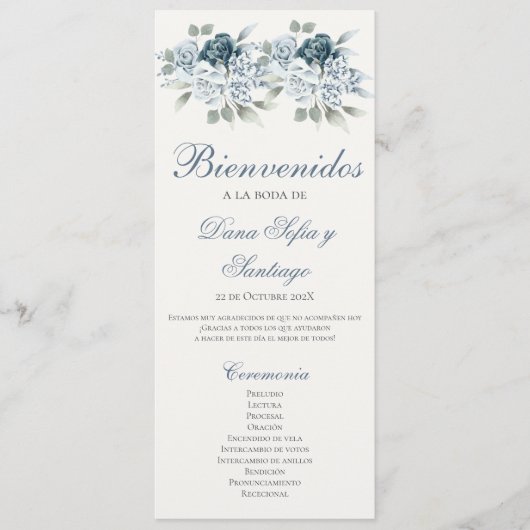 Programme Programa de Blue Mariage en español (Devant)