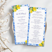 Programme Programa Mediterranean Tiles Wedding with Lemon