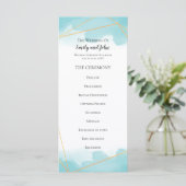 Programme Purist Blue Watercolor Gold Mariage de ligne géomé (Debout devant)