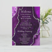 Programme Purple and Silver Agate Wedding Program (Debout devant)