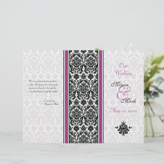 Programme Purple et Black Mariage damassé (Debout devant)