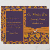 Programme Purple et Orange Mariage damassé (Devant / Derrière)