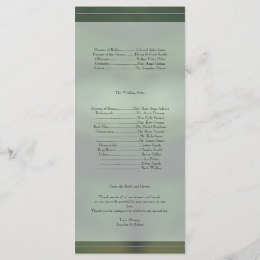 Programme Purple Iris Wedding Program (Dos)