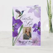 Programme Purple Irises & Hummingbird Funeral Program (Devant)