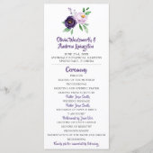 Programme Purple & Lavender Floral Wedding Program (Devant)