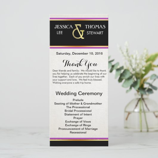 Programme Purple, Noir et Or Simple Elégance (Debout devant)