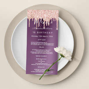 Programme Purple rose gouttes de parties scintillant d'or d