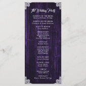 Programme Purple Sunflower Wood Floral Lace Wedding Program (Dos)