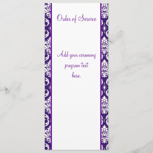 Programme Purple White Mariage damassé (Dos)