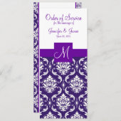 Programme Purple White Mariage damassé (Devant / Derrière)
