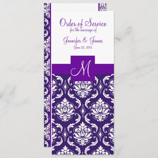 Programme Purple White Mariage damassé (Devant / Derrière)
