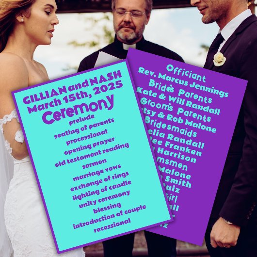 Programme Quatre-vingt-dix violet sur Mariage Turquoise