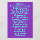 Programme Quatre-vingt-dix violet sur Mariage Turquoise (Dos)