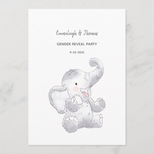 Programme Qui Connaît Maman-To-Be Game Baby Elephant Card (Dos)