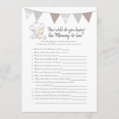 Programme Qui Connaît Maman-To-Be Game Baby Elephant Card (Devant)