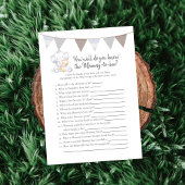 Programme Qui Connaît Maman-To-Be Game Baby Elephant Card