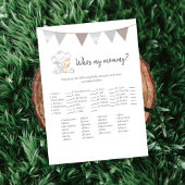 Programme Qui est ma maman jeu Baby Elephant Card