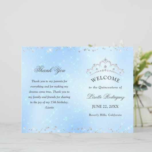 Programme Quinceanera Bleu Bébé (Debout devant)