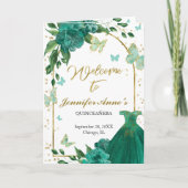Programme Quinceanera Butterflys Emerald Green Gown Programm (Devant)