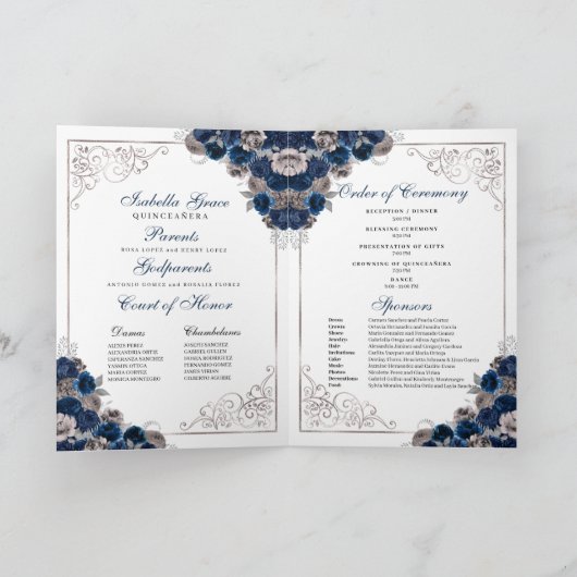 Programme Quinceanera de papillon bleu d'argent de (Intérieur)