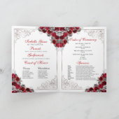 Programme Quinceanera de papillon d'argent rouge (Intérieur)