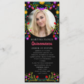 Programme Quinceanera Floral Fiesta Mexicaine Photo Noire (Devant)