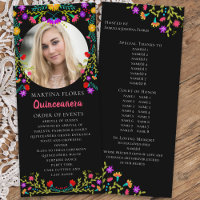 Quinceanera Floral Fiesta Mexicaine Photo Noire
