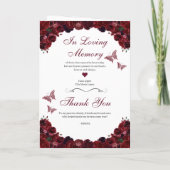 Programme Quinceanera Florale Bourgogne Papillons Tiara (Dos)