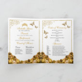 Programme Quinceanera Florale Or Papillons Tiara (Intérieur)