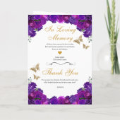 Programme Quinceanera Florale Or Purplé Papillons Tiara (Dos)