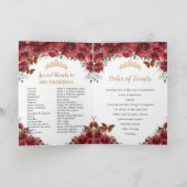 Programme Quinceanera Florale Rouge Princesse Padrinos Événe (Intérieur)