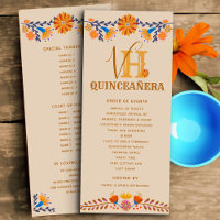Quinceanera Ouest Mexicaine Floral Monogramme