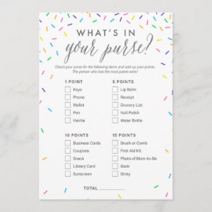 Programme Qu'y a-t-il dans votre Baby shower de poche