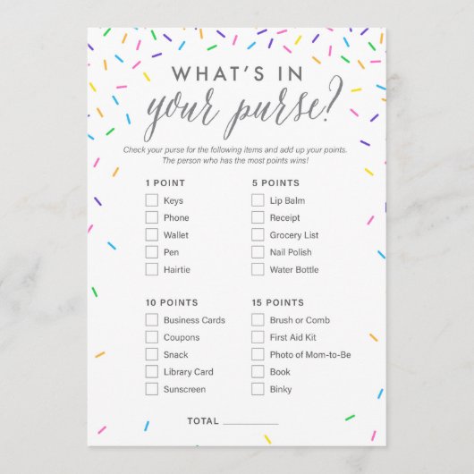 Programme Qu'y a-t-il dans votre Baby shower de poche (Devant)