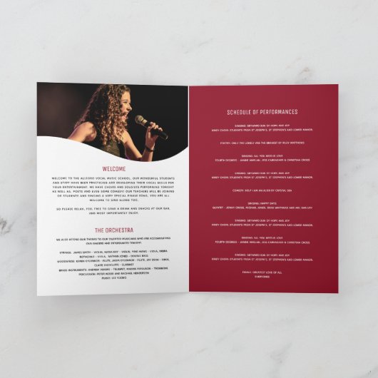 Programme récital musical vocal soirée microphone rouge (Intérieur)