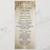 Programme Rectangle Orné Or mariage Fleurs Dimonées brillant (Devant)