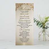 Programme Rectangle Orné Or mariage Fleurs Dimonées brillant (Debout devant)