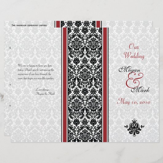 Programme Red and Black Mariage damassé (Devant / Derrière)