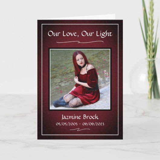 Programme Red Black Funeral Service nécrologique Plier Progr (Devant)