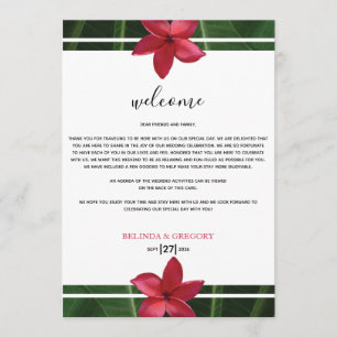 Programme Red Frangipani Plumeria Mariage Bienvenue Itinérai