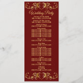 Programme Red Golden Geometric Elegant Wedding  (Dos)