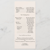 Programme Red Heart Tree on Ivory Wedding Program (Dos)